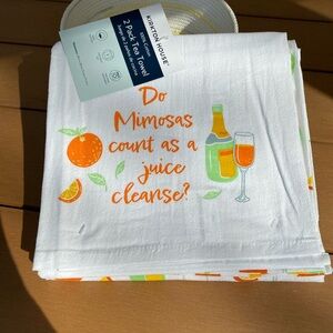 NWT Kirkton House Tea Towels with Mimosa Design